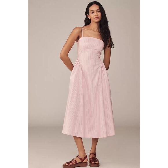 Anthropologie Dresses & Skirts - NWT Anthropologie Maeve Sleeveless Fitted A-Line Midi Dress $168 LARGE Pink
